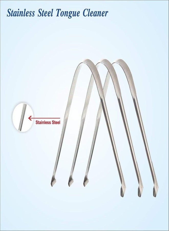 BVNM Premium Stainless Steel Tongue Cleaner (Pack of 3 Pc) An Tongue Cleaner for Managing Oral Health | Reduces Bad Breath & Supports Digestive Health | Comfortable & Flexible Handle ,Easy & Safe to Use - Image 3